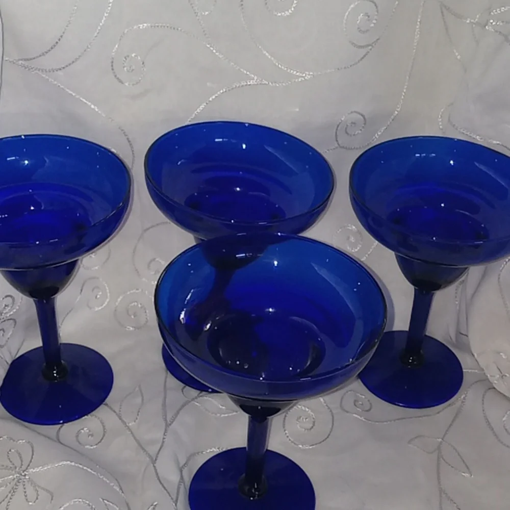Beautiful Cobalt Blue Margarita Glasses From The 80 'S